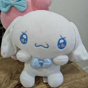 White Cinnamoroll Plush with Blue Eyes & Bow Collectible